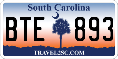 SC license plate BTE893