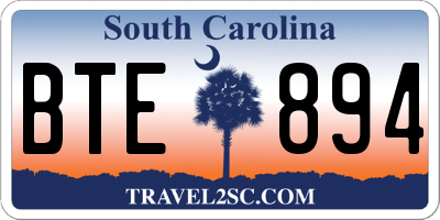 SC license plate BTE894