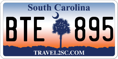 SC license plate BTE895