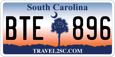 SC license plate BTE896