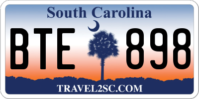 SC license plate BTE898