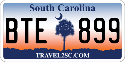 SC license plate BTE899