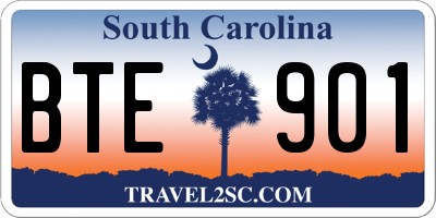 SC license plate BTE901