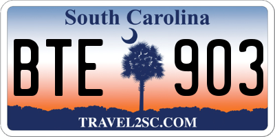 SC license plate BTE903