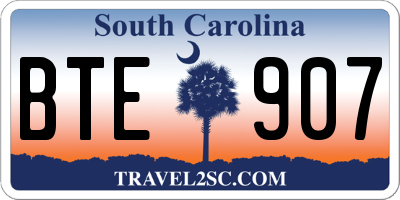 SC license plate BTE907