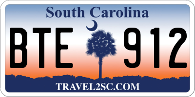 SC license plate BTE912