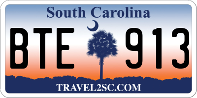 SC license plate BTE913