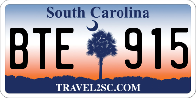 SC license plate BTE915