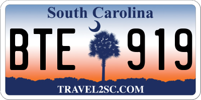 SC license plate BTE919