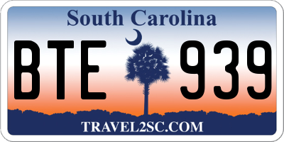 SC license plate BTE939