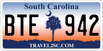 SC license plate BTE942