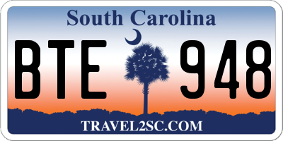 SC license plate BTE948