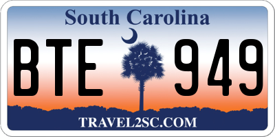 SC license plate BTE949