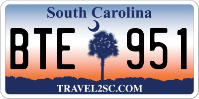 SC license plate BTE951