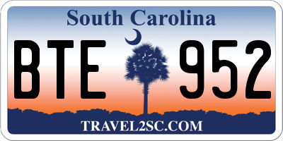SC license plate BTE952