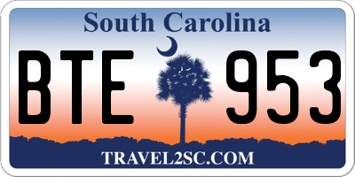 SC license plate BTE953