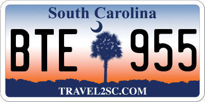 SC license plate BTE955