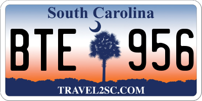 SC license plate BTE956
