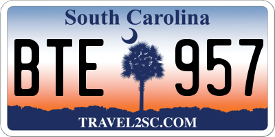 SC license plate BTE957