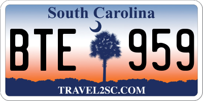 SC license plate BTE959