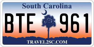 SC license plate BTE961