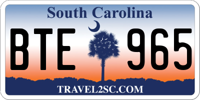 SC license plate BTE965