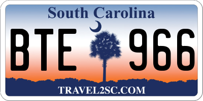SC license plate BTE966
