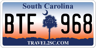 SC license plate BTE968