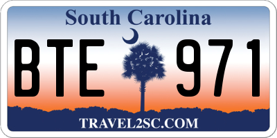 SC license plate BTE971