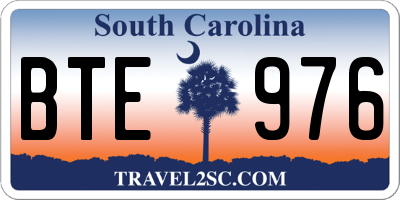 SC license plate BTE976