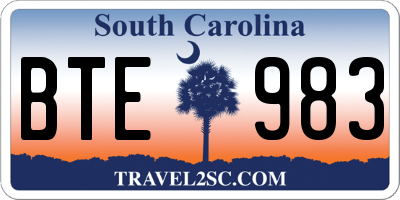 SC license plate BTE983