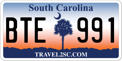 SC license plate BTE991