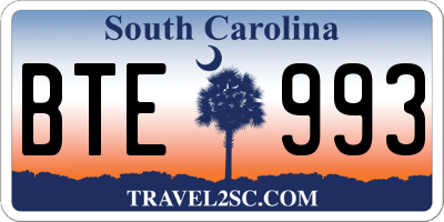 SC license plate BTE993