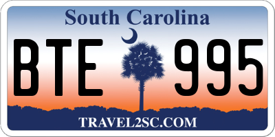 SC license plate BTE995