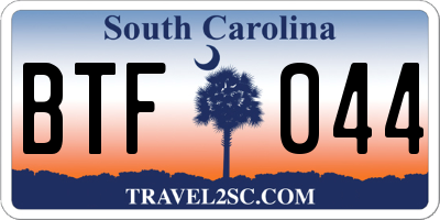 SC license plate BTF044