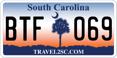 SC license plate BTF069