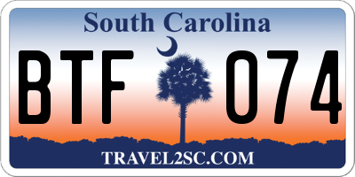 SC license plate BTF074
