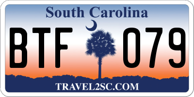 SC license plate BTF079
