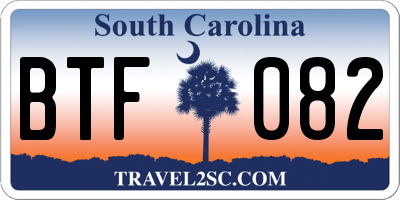 SC license plate BTF082