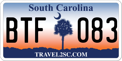 SC license plate BTF083