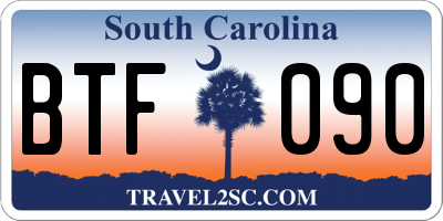 SC license plate BTF090