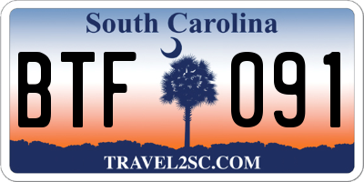 SC license plate BTF091