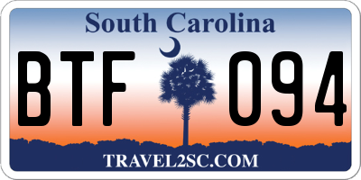 SC license plate BTF094