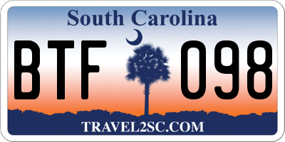 SC license plate BTF098