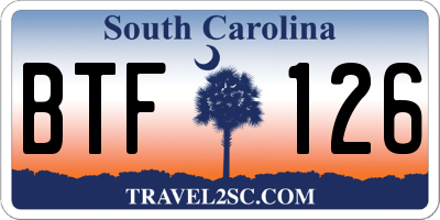 SC license plate BTF126