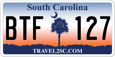 SC license plate BTF127