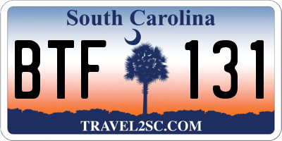 SC license plate BTF131