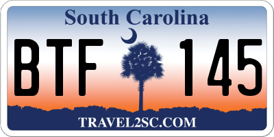 SC license plate BTF145