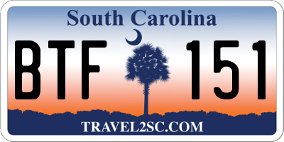 SC license plate BTF151