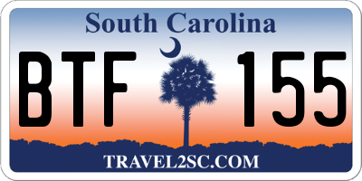 SC license plate BTF155